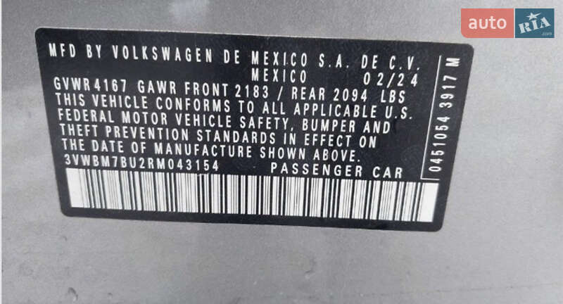 Седан Volkswagen Jetta 2024 в Коростені фото 17 Седан Volkswagen Jetta 2024 в Коростені