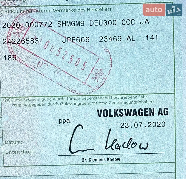 Мінівен Volkswagen Multivan 2020 в Чернівцях документ