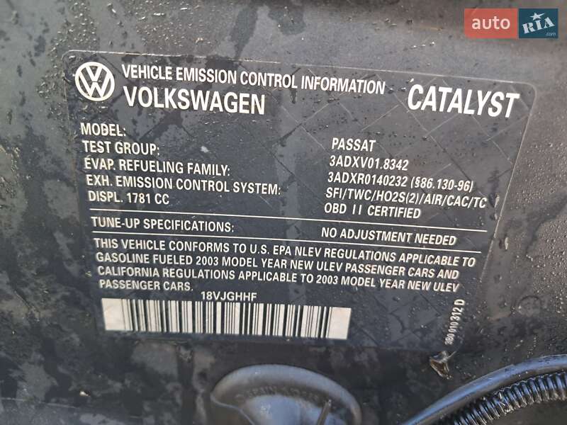 Седан Volkswagen Passat 2003 в Львове фото 31 Седан Volkswagen Passat 2003 в Львове