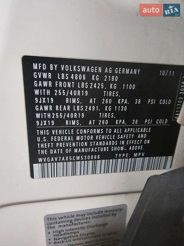 Внедорожник / Кроссовер Volkswagen Tiguan 2011 в Львове