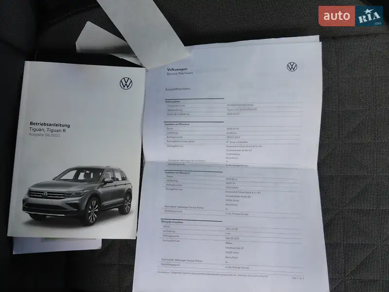 Позашляховик / Кросовер Volkswagen Tiguan 2022 в Луцьку документ