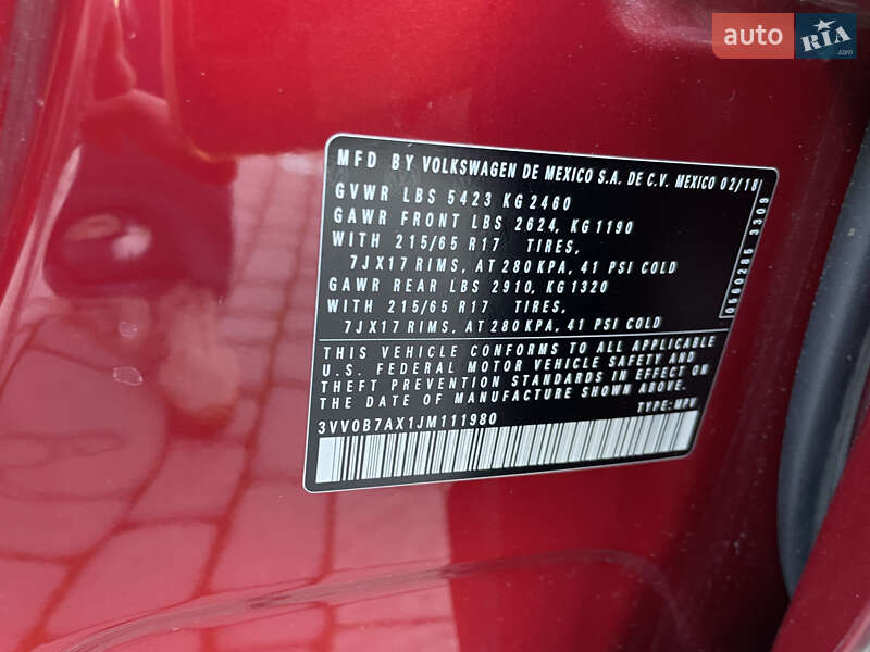 Внедорожник / Кроссовер Volkswagen Tiguan 2018 в Львове