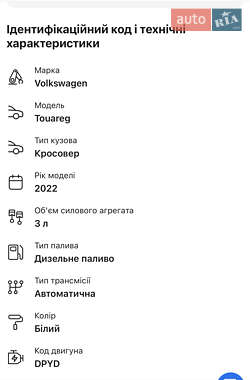 Позашляховик / Кросовер Volkswagen Touareg 2022 в 