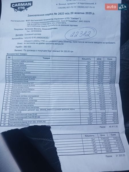 Седан Volvo S80 2003 в Браиловом