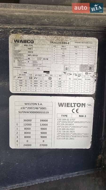 Зерновоз - напівпричіп Wielton NW 3 2016 в Вінниці