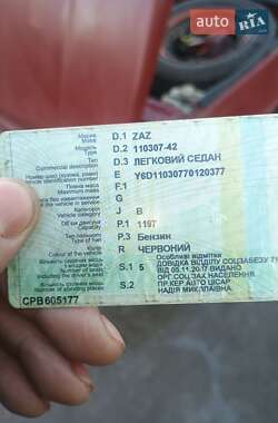 Лифтбек ЗАЗ 1103 Славута 2007 в 
