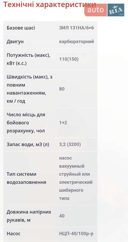 Пожарная машина ЗИЛ 131 1984 в Сарнах