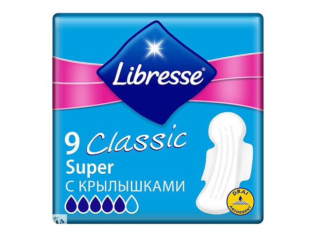 Прокладки женские гигиенические Libresse Classic Ultra Clip Super Drai, 5 капель, 9 шт- объявление о продаже в Киеве Прокладки женские гигиенические Libresse Classic Ultra Clip Super Drai, 5 капель, 9 шт- объявление о продаже в Киеве