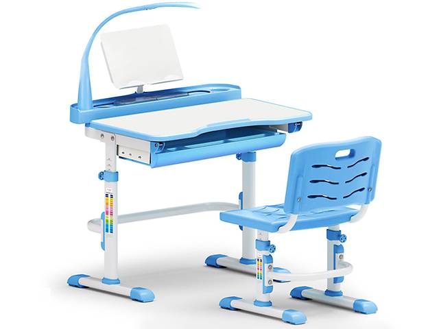 Парта и стульчик Evo-kids 80 см увеличенная (с лампой), подарки. Доставка 0