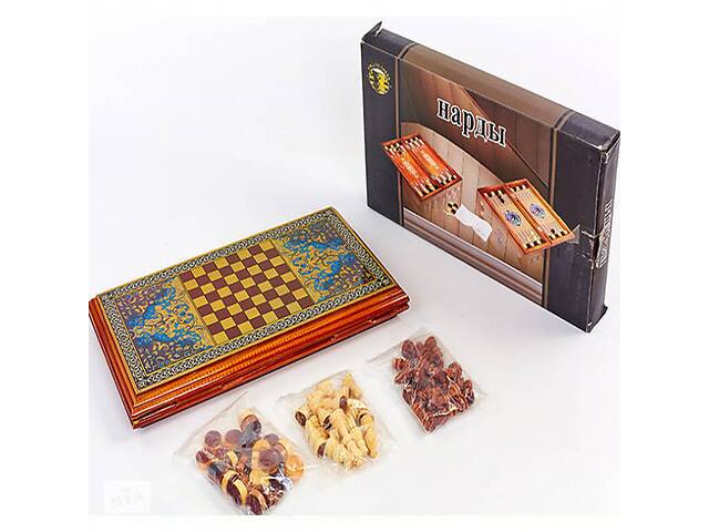 Нарды, шахматы 2 в 1 набор настольных игр деревянные BAKU XLY740-B (SP00066)