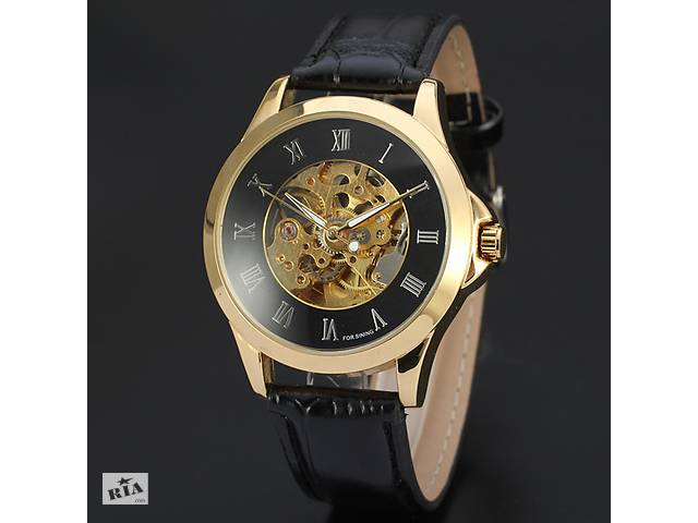 Часы наручные мужские FORSINING GoldBlack скелетон М163