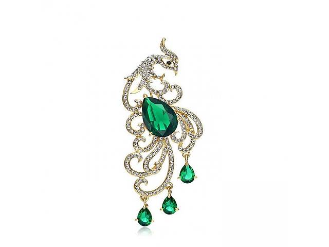 Брошь BROCHE Птица Феникс зелёная BRSF112507