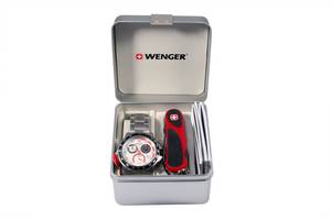Набор часов Wenger и нож Красно-черный (70797)