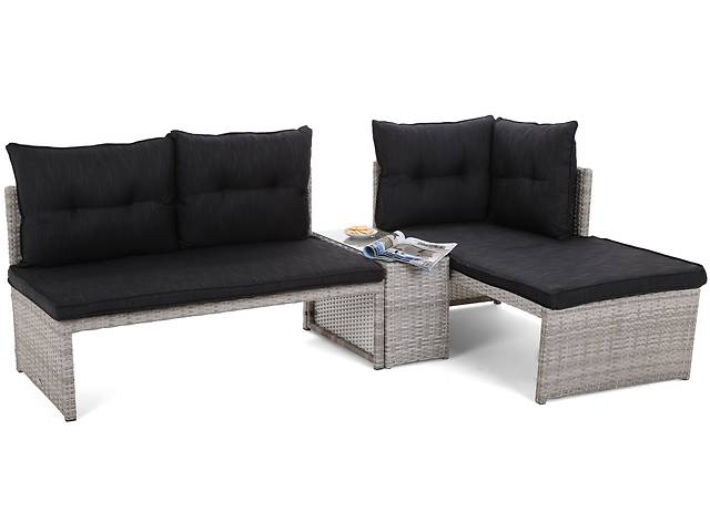 Садовая мебель, диван-уголок + столик Canvas CORTE LIGHT GREY / GREY