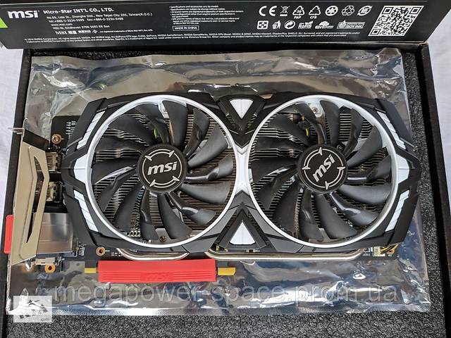 Видеокарта MSI GTX 1060 6Gb Armor OCV1