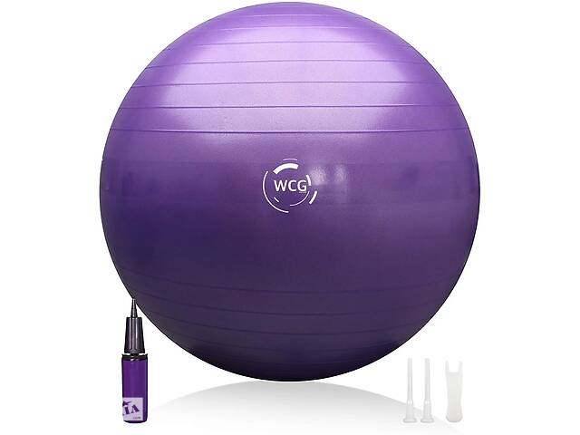 Мяч для фитнеса (фитбол) WCG SPORT 55 см Anti-Burst 300кг гимнастический + насос