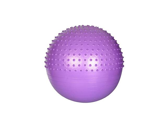 Надувной гимнастический мяч для фитнеса (фитбол) полумассажный PROFI BALL, диаметр - 65 см., фиолетовый