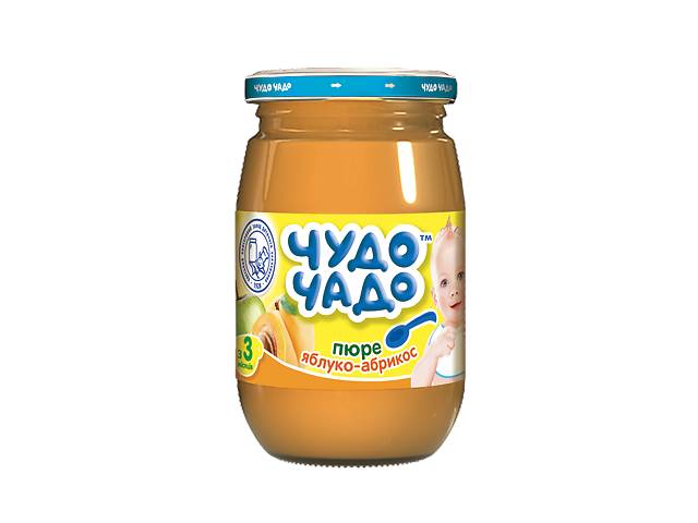 Пюре Чудо-чадо Яблоко и абрикос с сахаром, 170 г