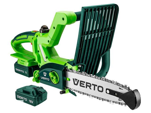 Ланцюгова пила VERTO акумуляторна Li-Ion 18В 25см, 2x1,3Aч