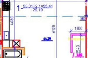 Продается 1-комнатная квартира 55.41 кв. м в Днепре
