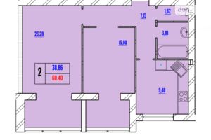 Продається 2-кімнатна квартира 60.4 кв. м у Хмельницькому