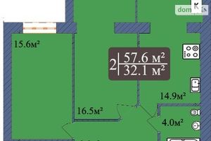 Продается 2-комнатная квартира 57.6 кв. м в Чернигове