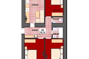 Продается 3-комнатная квартира 79.1 кв. м в Ивано-Франковске