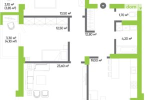Продается 2-комнатная квартира 93.7 кв. м в Луцке