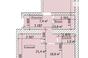 Продається 2-кімнатна квартира 73 кв. м у Хмельницькому