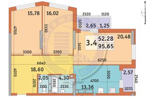 Продается 3-комнатная квартира 95.65 кв. м в Киеве