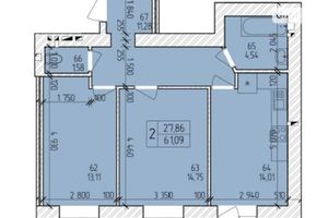 Продается 2-комнатная квартира 62.9 кв. м в Хмельницком