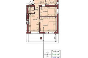 Продается 2-комнатная квартира 54.6 кв. м в Ирпене