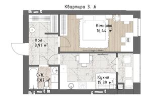 Продається 1-кімнатна квартира 44.81 кв. м у Одесі