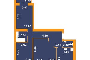 Продается 3-комнатная квартира 87.46 кв. м в Запорожье