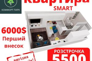 Продается 1-комнатная квартира 21 кв. м в Черкассах