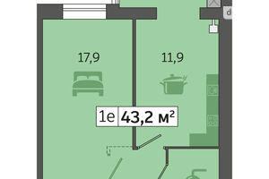 Продается 1-комнатная квартира 43.2 кв. м в Днепре