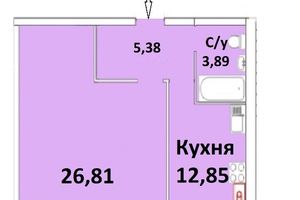 Продається 1-кімнатна квартира 49.4 кв. м у Чернігові