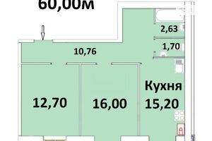 Продається 1-кімнатна квартира 60 кв. м у Чернігові
